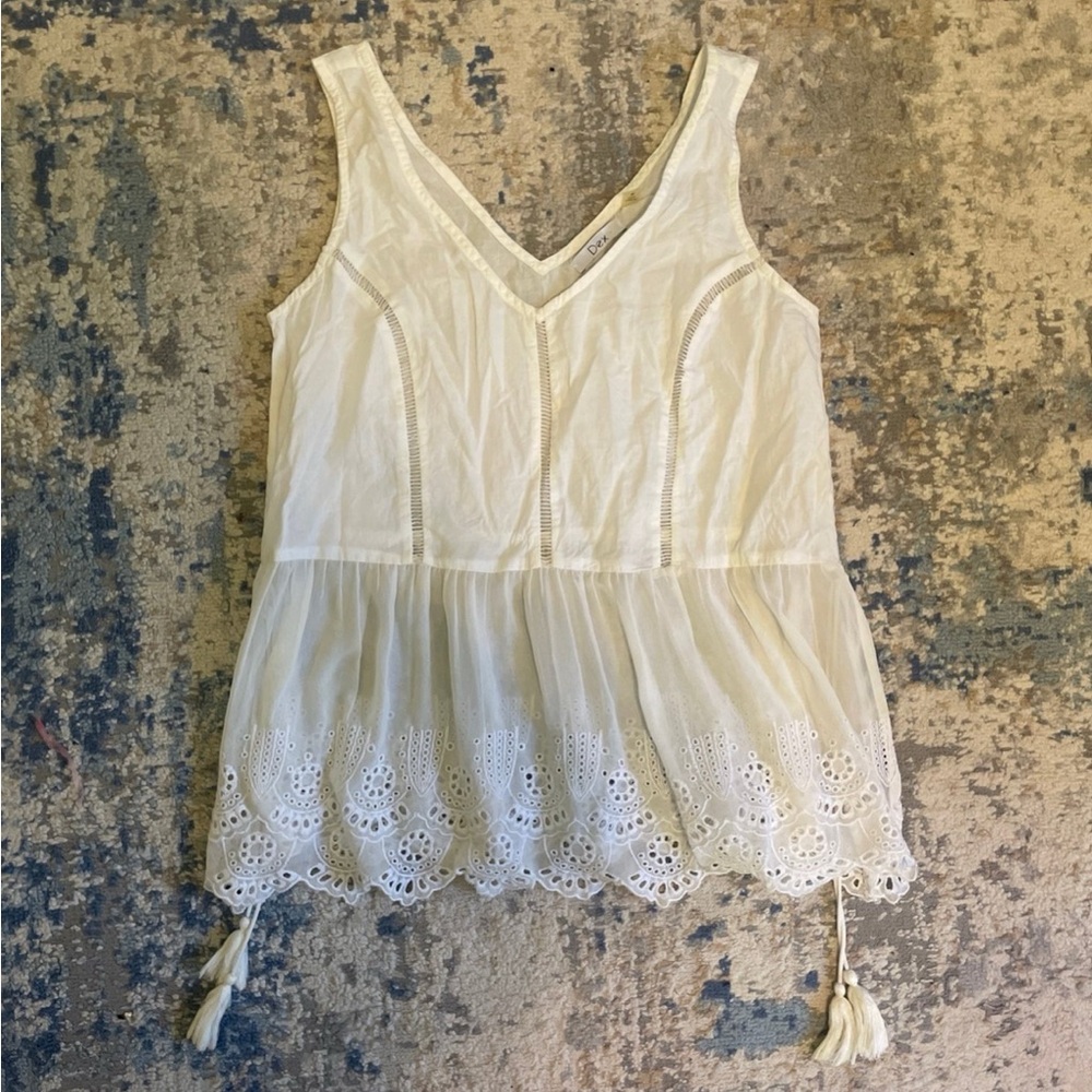 Dex Cream Lace Hem Women's Blouse